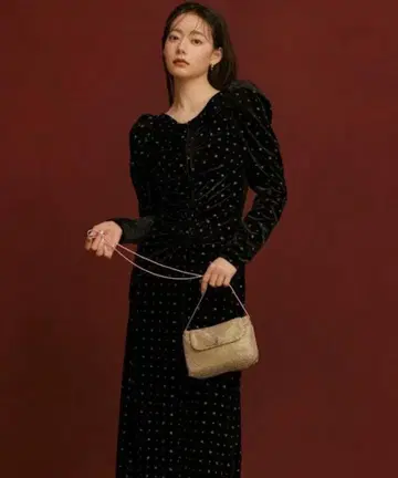 snidel 벨로아 자수 원피스 SWFO245032