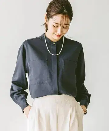 GLOBAL WORK 깔끔한 포켓 블라우스
