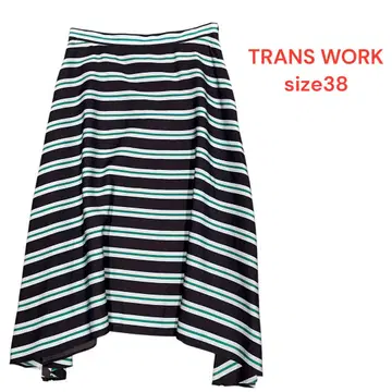 변압기 워크 스트라이프 플레어 여성용 스커트 size38
