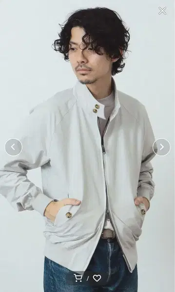 미사용품 BARACUTA / G9 폴리에스테르 코튼 숏 블루종
