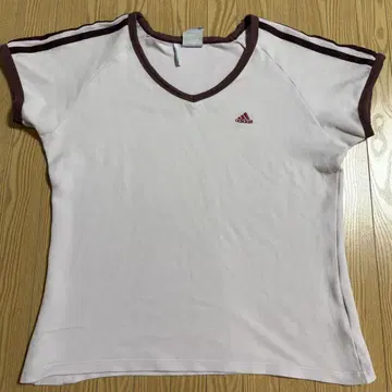 아디다스 핑크 V넥 티셔츠