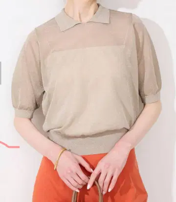 SLOBE IENA 시어 라메 카라 부착 풀오버 슬로우브