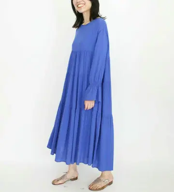 TORRAZZO DONNA 티어드 원피스 로얄 블루 파랑 레이온