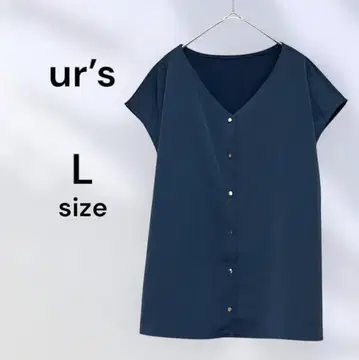 ur's 유어즈 새상품급 프렌치 슬리브 상의 블루 그레이 셔츠
