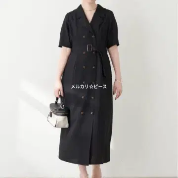 natural couture W 브레스트 고급스러운 원피스 블랙