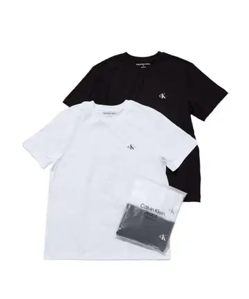 CALVIN KLEIN 유니섹스 CK 로고 릴랙스 핏 2장