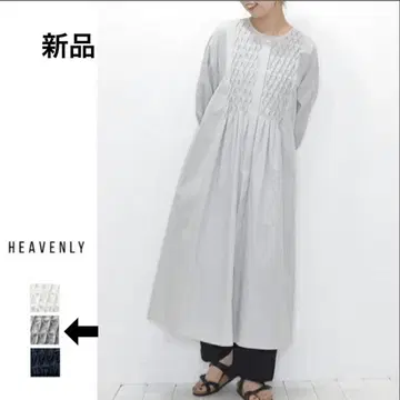 HEAVENLY (헤븐리) 코튼 크로스 턱 오픈 원피스