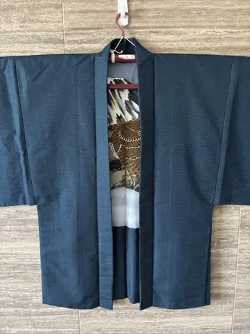 남성용 기모노 겉옷, 매, 후지산 겉옷, 네이비 컬러