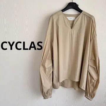 미사용 CYCLAS 시원한 코튼 풀오버 블라우스 키 넥 시클라스