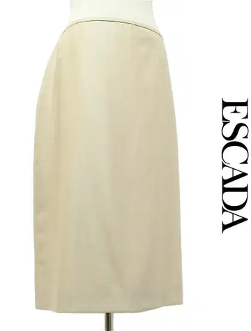 F468/새상품급 ESCADA 스커트 실크 혼방 스트레치 38 베이지