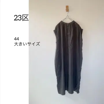 23구 노카라 셔츠 원피스 차콜 44 빅 사이즈