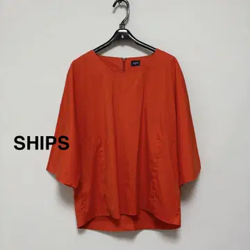 Sassily/SHIPS 오렌지 오분 소매 풀오버 코튼 셔츠 일본제