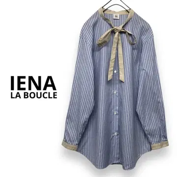 정가 17,600엔 IENA LA BOUCLE 스트라이프 보타이 셔츠