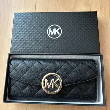 MK 로고 블랙 접이식 지갑