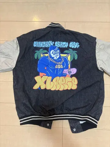 XLARGE 바시티 자켓 L 사이즈 데님/그레이