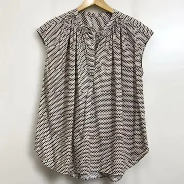 새상품급 SLOBE IENA 올 패턴 프렌치 슬리브 개더 블라우스