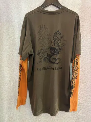 할리데이비슨 파이어 패턴 L/S 티셔츠
