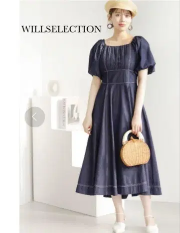 WILLSELECTION 핀턱 데님 원피스 롱 원피스 M