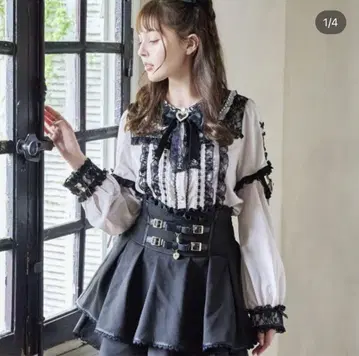 LIZLISA 2줄 리본 벨트 스커트