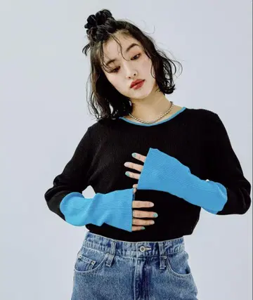 LEPSIM 렙심 12 게이지 배색 크루넥 풀오버