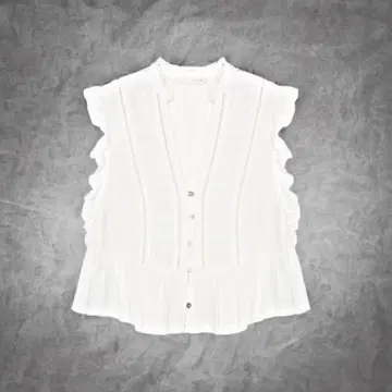 자라 프릴 자수 셔츠 XS