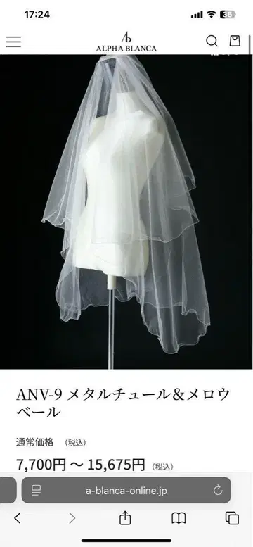 ANV-9S 메탈 튤 & 멜로우 베일