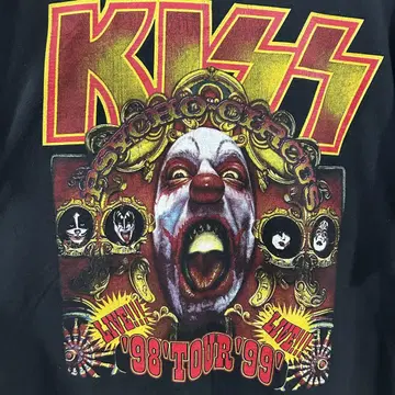 Vintage 98-99년 KISS 투어 티셔츠 블랙 XL