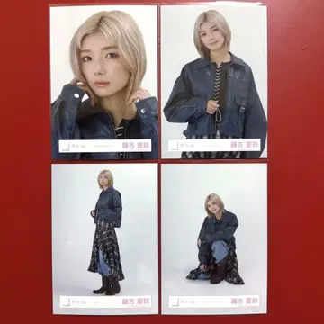 사쿠라자카46 브로마이드 후지요시 카린 가죽 자켓 코디 컴프