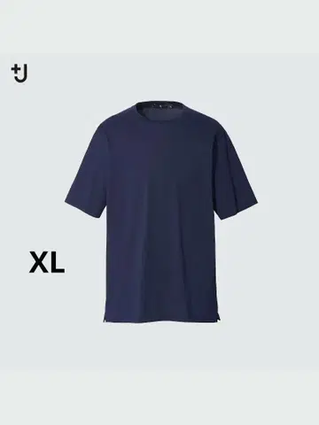 새상품 유니클로 +J 수피마 코튼 릴랙스 핏 크루 T XL 네이비