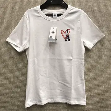 미사용 새상품 PETIT BATEAU PB 프린트 크루넥 반팔 티셔츠