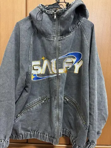 GALFY (갈피) 더티 데님 후드 자켓 BROWN