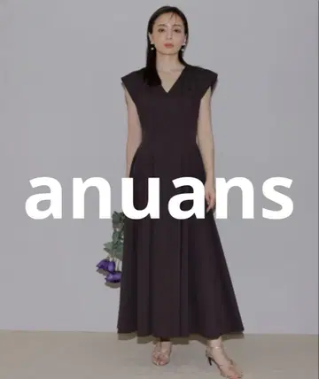 거의 미사용 anuans 슬리브리스 원피스 SMALL 브라운
