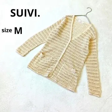 새상품급 SUIVI 스위비 긴팔 가디건 M 베이지 계열 중국산