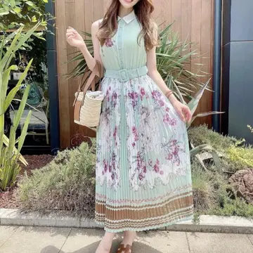 belinda 프레임 플라워 셔츠 원피스