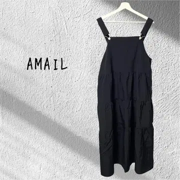AMAIL 아메일 티어드 점퍼 스커트 원피스 블랙