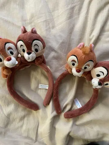 칩과 데일 봉제 인형 머리띠 2개 세트