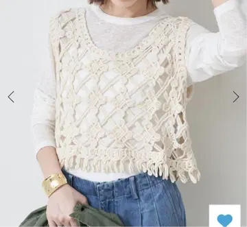 SLOBE IENA 슬로브 이에나 크로셰 니트 베스트 내추럴