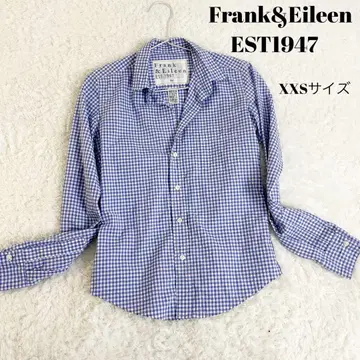 Frank and Eileen 체크 셔츠 긴팔 주름 가공 XXS 사이즈