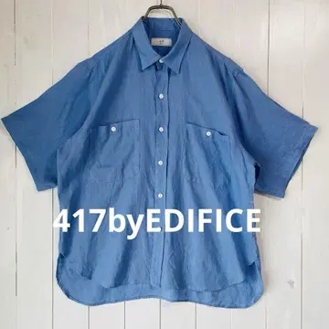 417byEDIFICE W 포켓형 린넨 100% 레귤러 셔츠