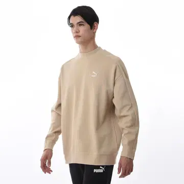 푸마 베이지 크루넥 맨투맨