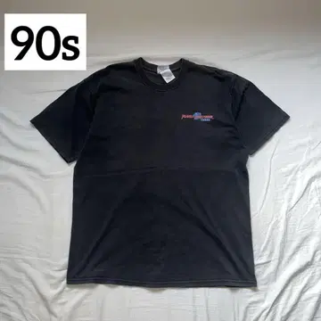 90s 플래닛 할리우드 L 블랙 반팔 티셔츠 페이드 프린트