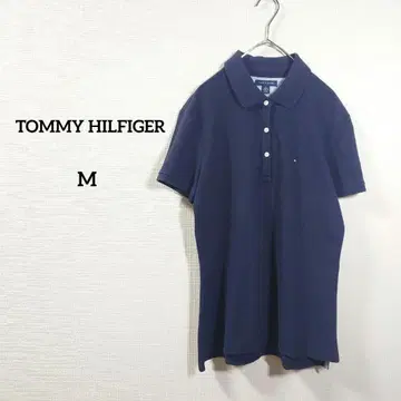 타미힐피거 반팔 피케 셔츠 M 네이비 면 여성용