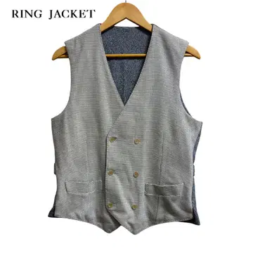 새상품급 RING JACKET 더블 브레스트 베스트 그레이 여름 코디