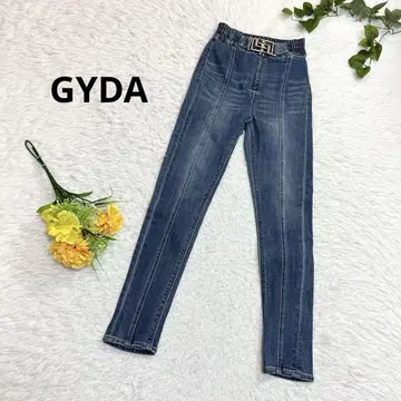 GYDA GG 버클 벨트 스키니 데님 팬츠 인디고 네이비 S
