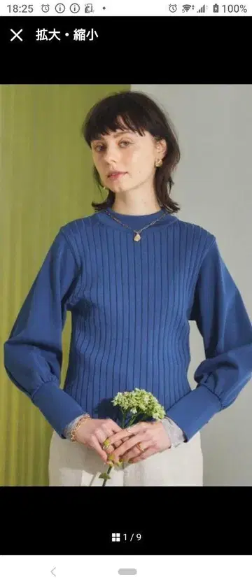 퍼블릭 도쿄 시어 커프 볼륨 슬리브 니트