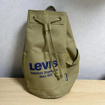 Levi's 리바이스 로고 프린트 캠퍼스 백팩 백 카키색