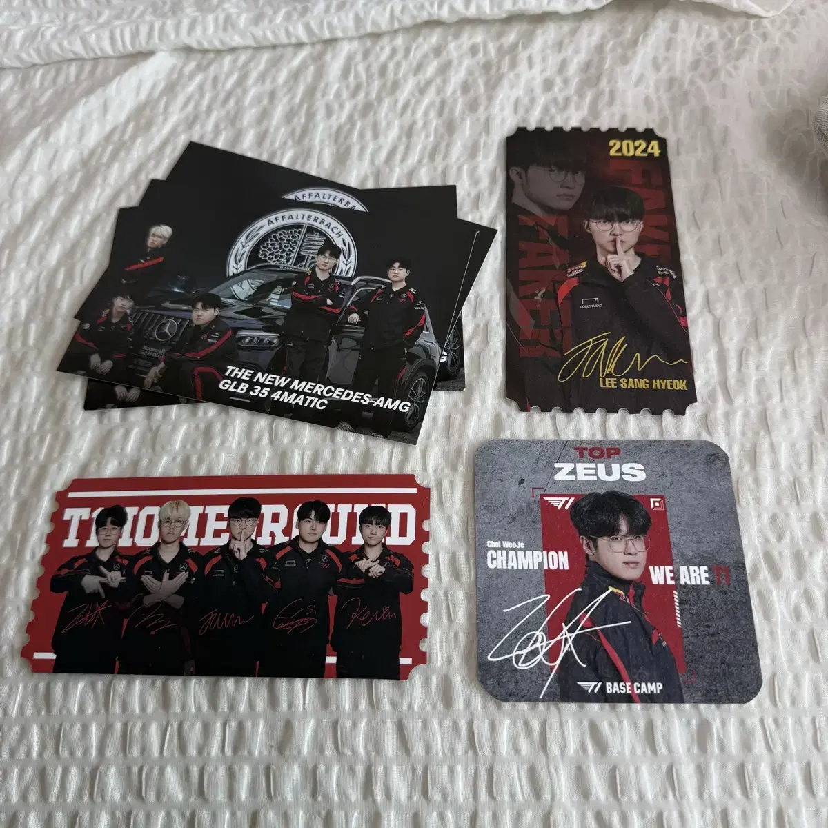 T1 Team Faker Original Ticket Zeus Coaster Mercedes-benz Postcard