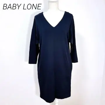 BABYLONE 바빌론 원피스 무릎 기장 코쿤 포멀 네이비 V넥