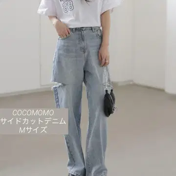 COCOMOMO 사이드 컷 데님 M 사이즈