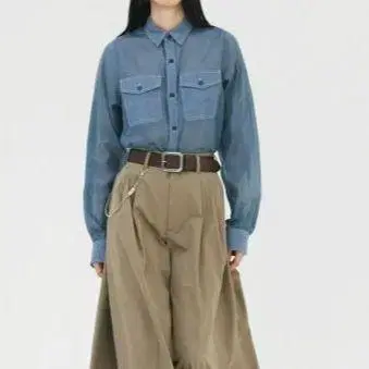 HYKE 하이크 SHEER CHAMBRAY SHIRT 새상품